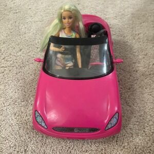 Barbie‎ Doll & Hot Pink Convertible Car Vehicle Toy Playset 2009